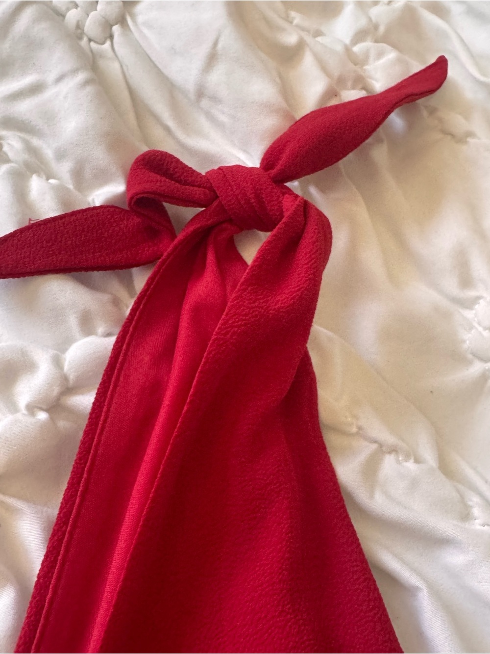 Betsey Johnson Red V-Neck Maxi Dress with Tie Straps - Picture 4 of 5